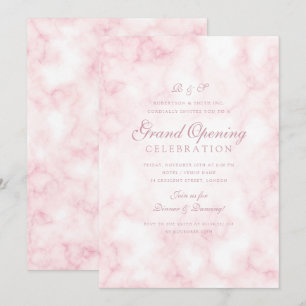 Rose Gold Marble Blush Corporate Grand Opening Invitation