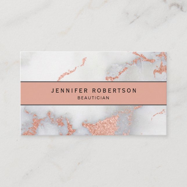 Rose Gold Marble Business Card (Front)