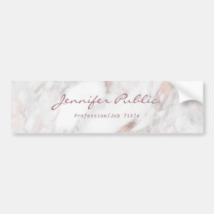 Rose Gold Marble Calligraphy Script Elegant Modern Bumper Sticker