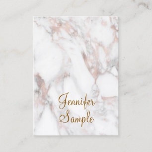 Rose Gold Marble Calligraphy Script Template Business Card