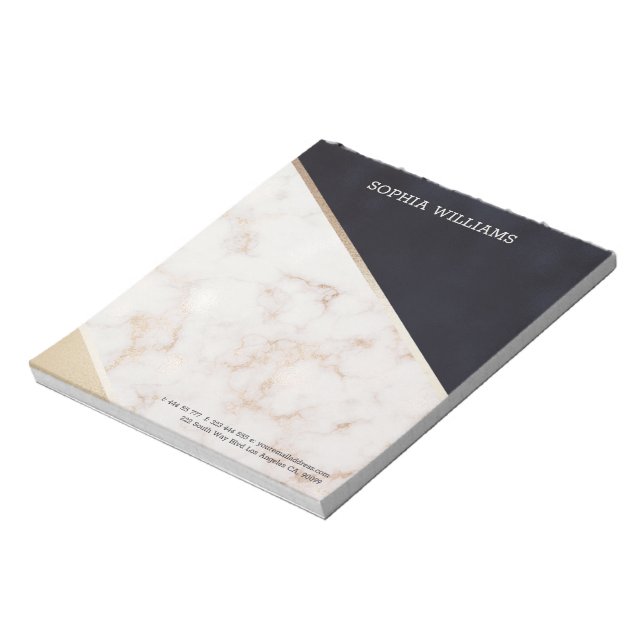 Rose Gold Marble Champagne Texture Notepad (Rotated)