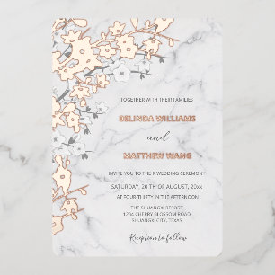 Rose Gold Marble   Cherry Blossom Wedding
