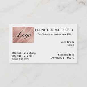 Rose Gold Marble Classic Logo Business Card