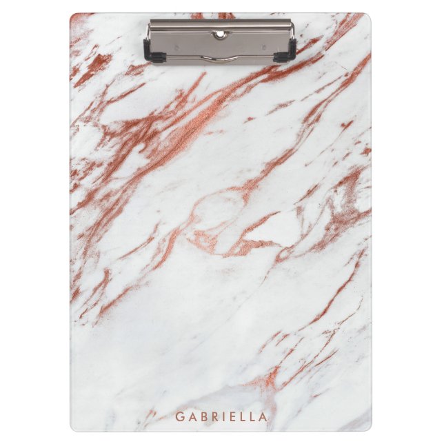 Rose Gold Marble Clipboard (Front)