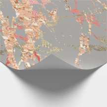 Rose Gold Marble Coral Gray Bright Pink Abstract