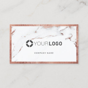 Rose gold marble custom company logo professional business card