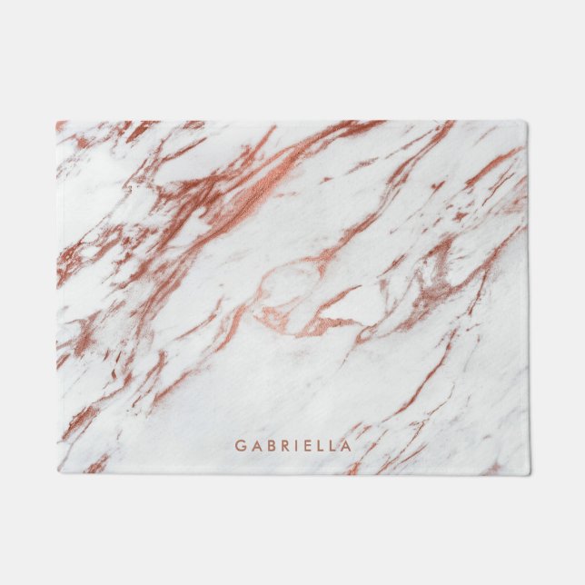 Rose Gold Marble Doormat (Front)