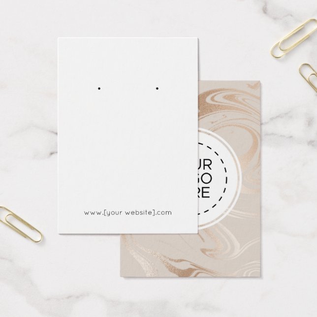 Rose Gold Marble Earring Display Card (Office)