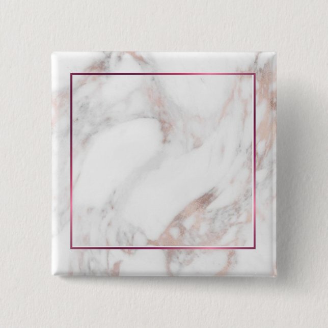 Rose Gold Marble Elegant Custom Blank Template 15 Cm Square Badge (Front)