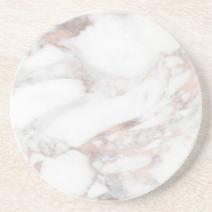 Rose Gold Marble Elegant Template Trendy Round Coaster