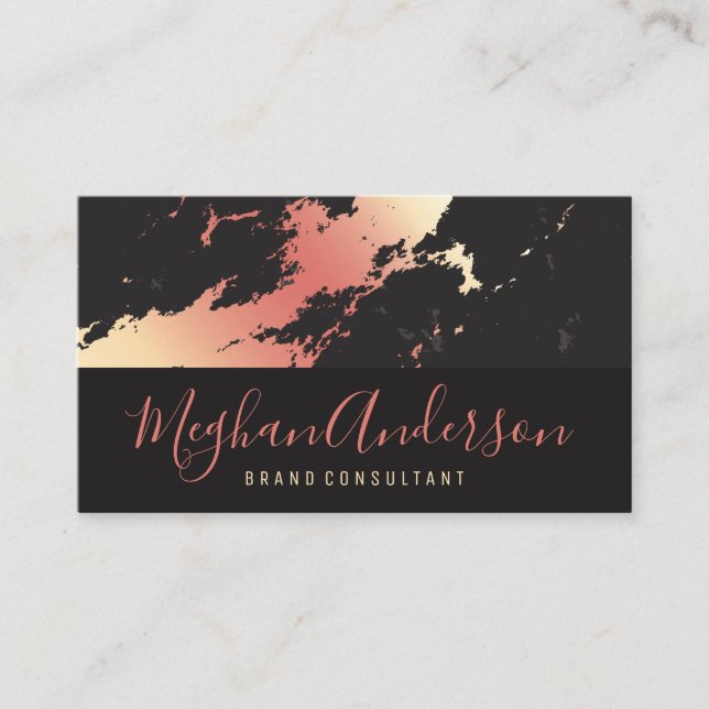 Rose Gold Marble | Executive Signature Series Business Card (Front)
