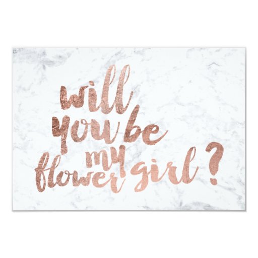 Image of Rose gold marble flower girl Invitation
