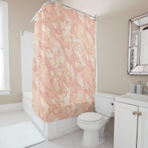 Rose Gold Marble Glitter 3 Shower Curtain