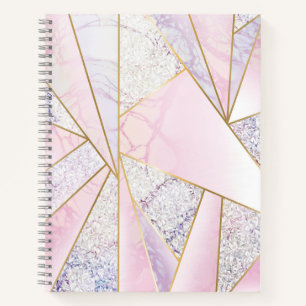 Rose gold Marble glitter like spirl Notebook