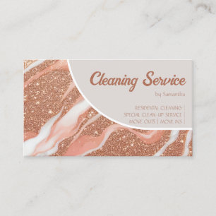 Rose Gold Marble Glitz Business Card