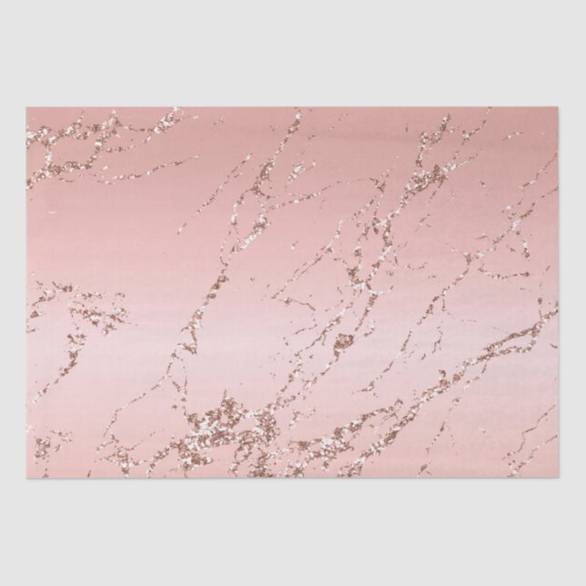 Rose Gold Marble Glitzy Glitter Wedding Tissue Paper (Front)