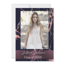 Rose Gold Marble Graduation Invite