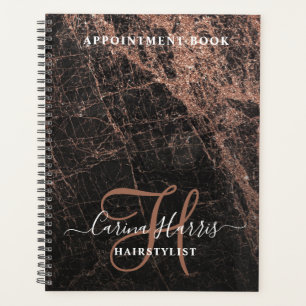 Rose Gold Marble Hairstylist Appointment Book Planner