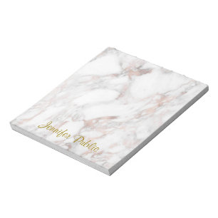 Rose Gold Marble Handwritten Elegant Template Notepad