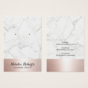 Rose Gold Marble Jewellery Earring Necklace Displa