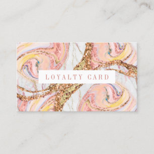 Rose Gold  Marble Lashes Brow Makeup Artist Loyalty Card