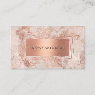 Rose Gold Marble Modern Elegant Business Card