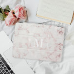Rose Gold Marble Monogram iPad Air Cover<br><div class="desc">Custom-designed iPad cover featuring modern rose gold pink marble design with personalized monogram..</div>