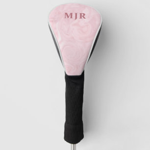 Rose Gold Marble Monogram Personalised Golf Head Cover