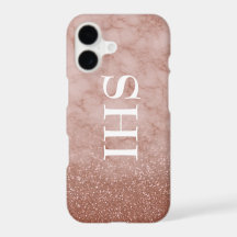 Rose Gold Marble Monogram Phone Case