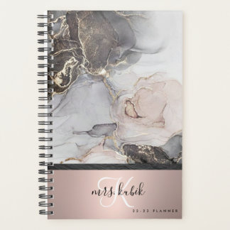 Rose Gold & Marble Monogram Teacher Planner