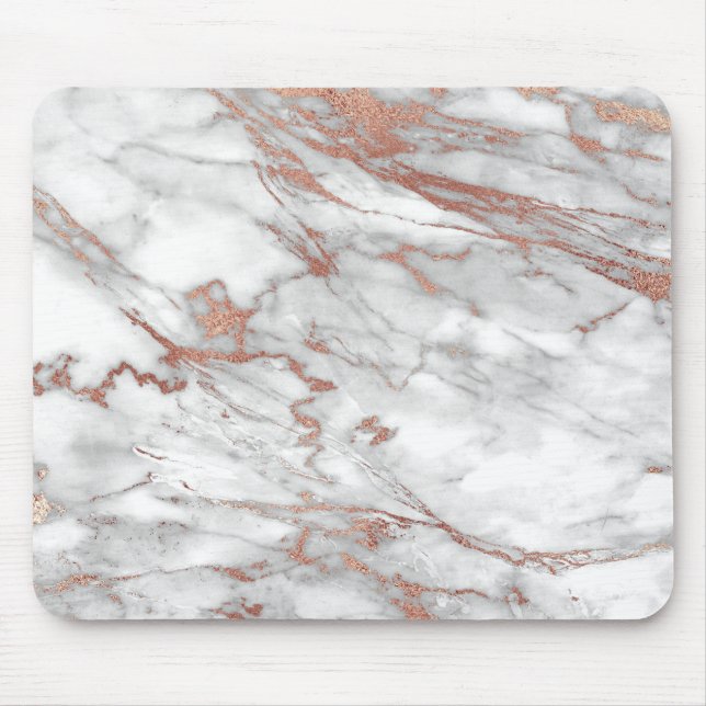 Rose Gold Marble Mouse Pad (Front)