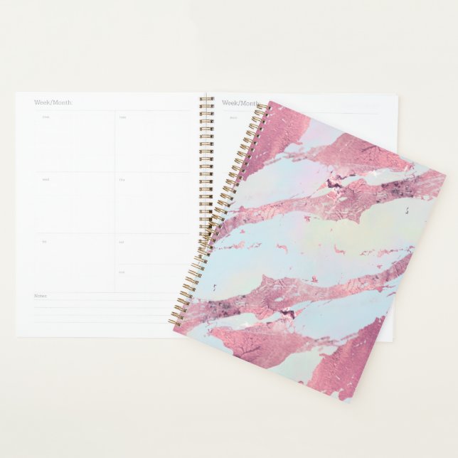Rose Gold Marble Pastel Pattern Planner (Display)