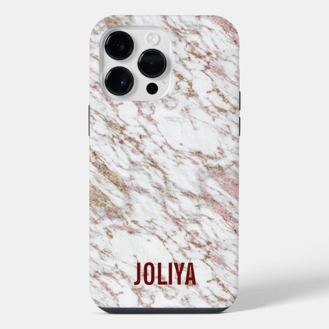 Rose Gold Marble Pattern iPhone Case (Back)
