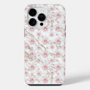 Rose Gold Marble Pattern iPhone 14 Pro Max Case