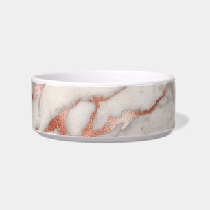 Rose Gold Marble Pet Bowl