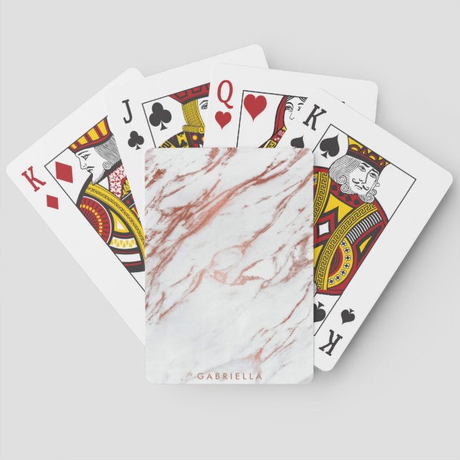Rose Gold Marble Playing Cards (Back)