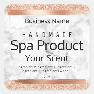 Rose Gold Marble Soap Body Scrub Bath Soak Labels