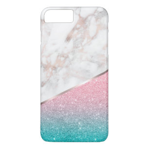 Rose-gold marble & sparkling glitter iPhone 8 plus/7 plus case