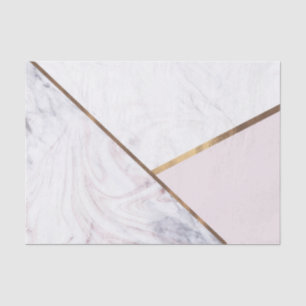 Rose Gold Marble Swirl & Blush Pink Bronze Glam Tissue Paper