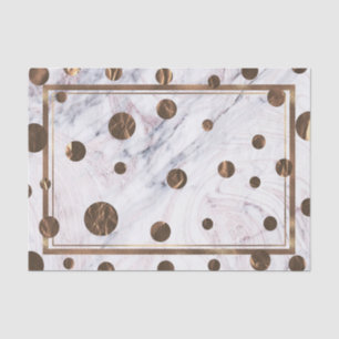 Rose Gold Marble Swirl Bronze Copper Trendy Party Tissue Paper