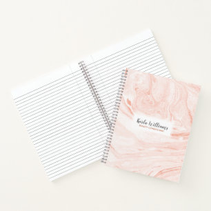 Rose-gold Marble Swirls Notebook