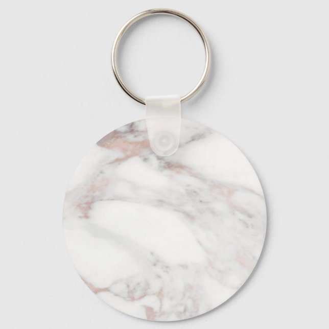 Rose Gold Marble Template Trendy Elegant Custom Key Ring (Front)