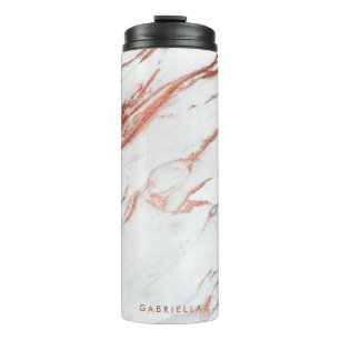 Rose Gold Marble Thermal Tumbler