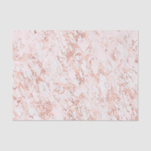 Rose Gold Marbled Elegant Modern Wedding Tissue Paper (Front)