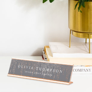 Rose Gold Marquee Desk Name Plate