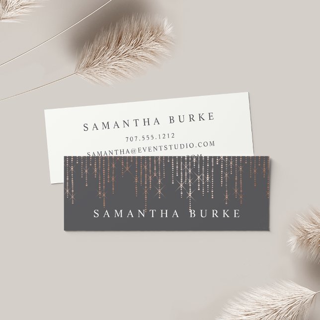 Rose Gold Marquee Mini Business Card (Creator Uploaded)