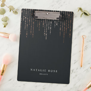 Rose Gold Marquee Personalised Clipboard