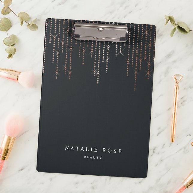 Rose Gold Marquee Personalised Clipboard (Creator Uploaded)