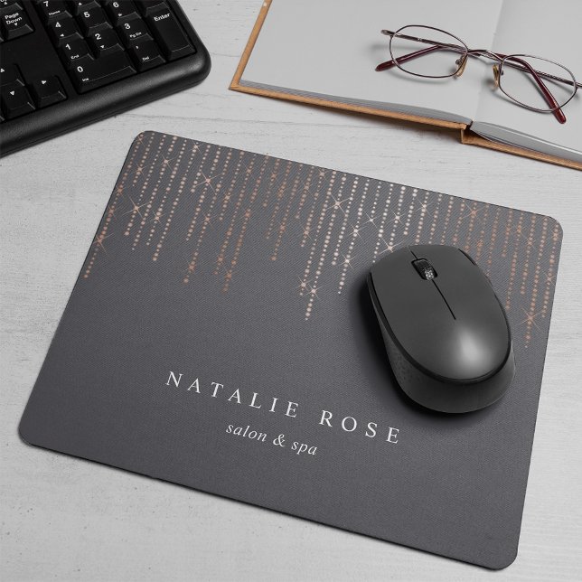 Rose Gold Marquee Personalised Mouse Mat (Creator Uploaded)