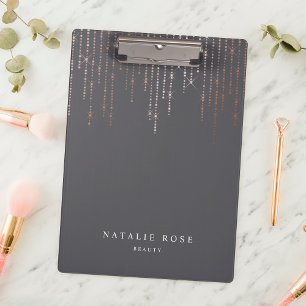 Rose Gold Marquee Personalized Clipboard